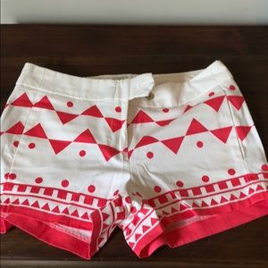 J crew pink and white size 2 stretch shorts